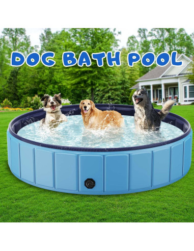 Piscina Plegable para Perros Totiro 230x40 cm Azul