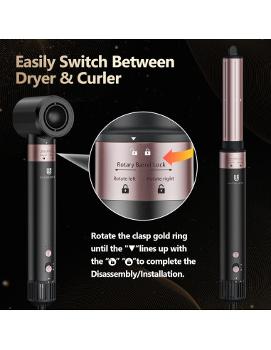 Secador de Pelo Estilizador 3 en 1 Webeauty F9A Negro
