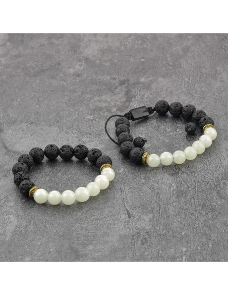 Pulsera Volcánica MYSTIQS Ajustable con Piedras de Lava y Difusor Pulsera Volcánica MYSTIQS Ajustable con Piedras de Lava y Difusor