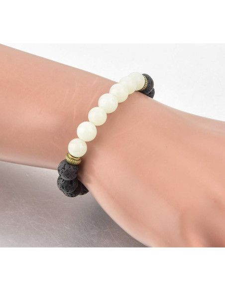 Pulsera Volcánica MYSTIQS Ajustable con Piedras de Lava y Difusor Pulsera Volcánica MYSTIQS Ajustable con Piedras de Lava y Difusor