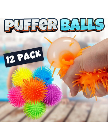 Pelotas Aplastables Bedwina - Paquete de 12 Juguetes Neon