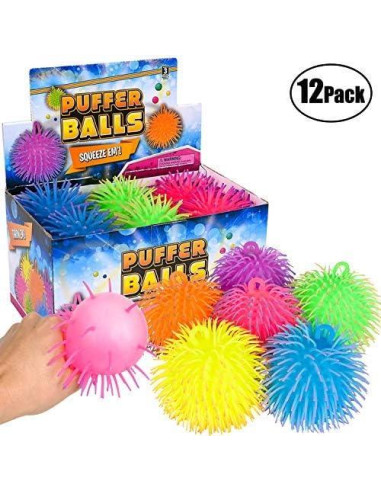 Pelotas Aplastables Bedwina - Paquete de 12 Juguetes Neon