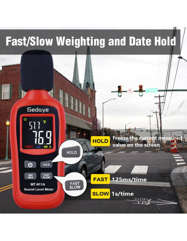 Medidor de Decibelios Gedaye MT-911 Rango 35-135 dB