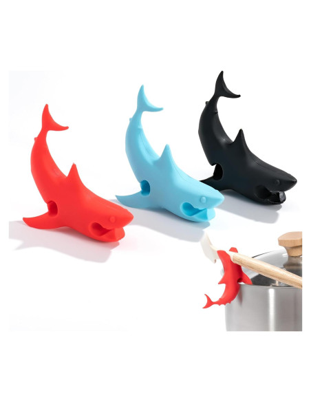 Reposa Cucharas de Silicona Li&Zhao - 3 Piezas Tiburón Reposa Cucharas de Silicona Li&Zhao - 3 Piezas Tiburón