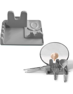 Soporte de Cuchara y Tapa de Olla Cozihom Gris Silicona 2