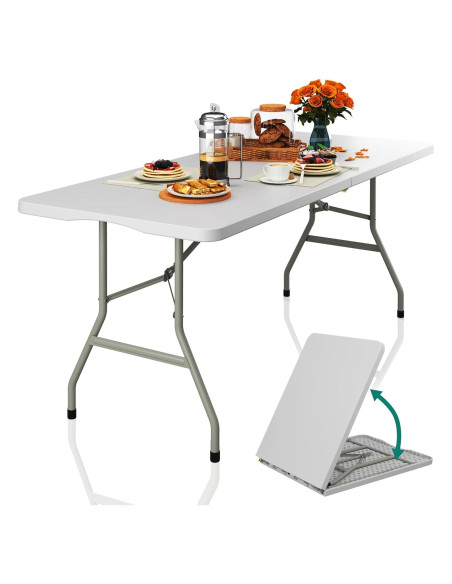 Mesa Plegable YITAHOME 180 cm Blanca para 8 Personas Mesa Plegable YITAHOME 180 cm Blanca para 8 Personas