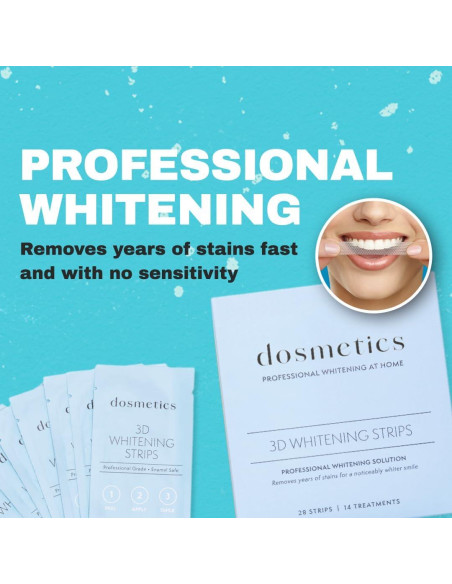 Tiras Blanqueadoras de Dientes Dosmetics 28 Piezas Sensibles Tiras Blanqueadoras de Dientes Dosmetics 28 Piezas Sensibles