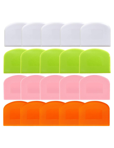 Raspadores de Masa CEWIFO 20 Pcs Plástico PE Flexible Raspadores de Masa CEWIFO 20 Pcs Plástico PE Flexible