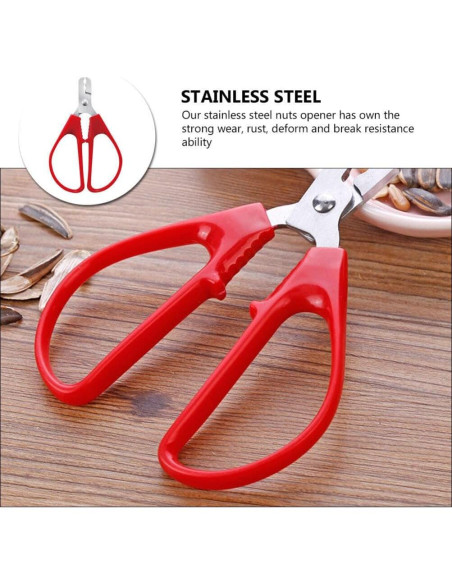 Alicate Cascanueces Kichvoe Acero Inoxidable 12.3cm Rojo Alicate Cascanueces Kichvoe Acero Inoxidable 12.3cm Rojo
