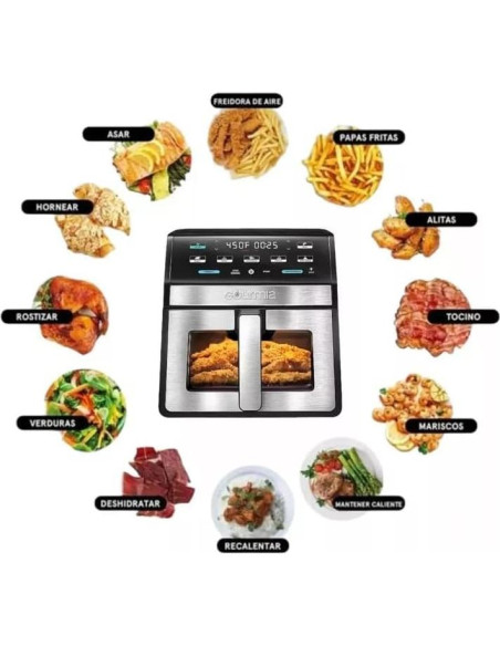 Freidora de Aire Digital Gourmia 7.5L con Ventana y Luz Freidora de Aire Digital Gourmia 7.5L con Ventana y Luz