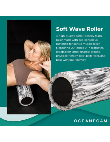 Rodillo de Espuma Oceanfoam 50.8 cm Marmoleado Negro