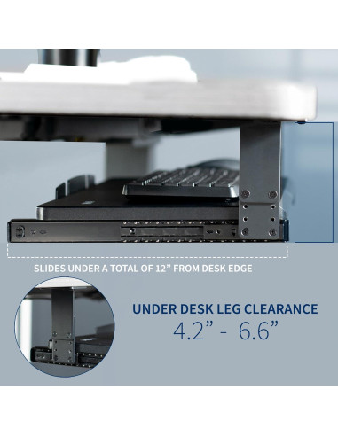Bandeja de Teclado Ajustable VIVO MOUNT-KB27HB Negra 68,58 cm