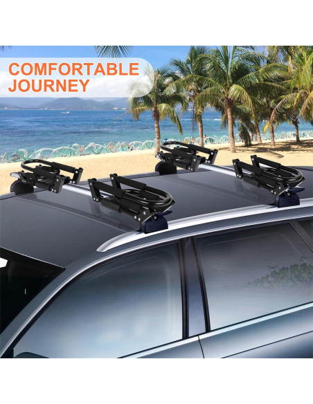 Soporte de Techo Plegable Ediors para Kayak 2 Pares Negro Soporte de Techo Plegable Ediors para Kayak 2 Pares Negro