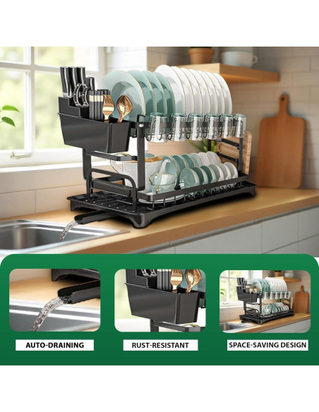Escurridor de Platos 2 Niveles H&Fcollections Negro Escurridor de Platos 2 Niveles H&Fcollections Negro