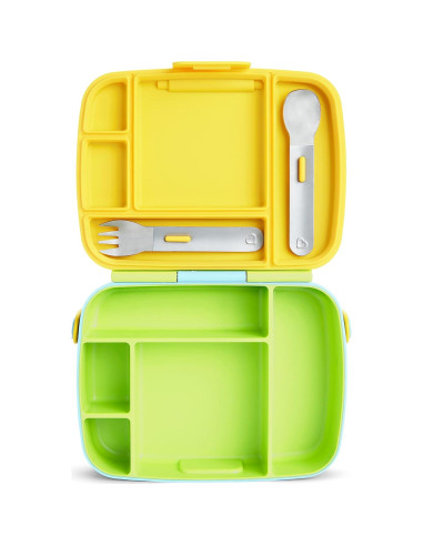 Caja Bento Munchkin Verde para Niños con Utensilios