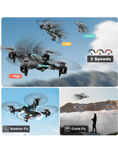 Drone Plegable REDRIE JY02 con Cámara 1080P y 2 Baterías