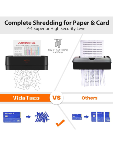 Destructora de papel VidaTeco P-4 6 hojas corte cruzado Destructora de papel VidaTeco P-4 6 hojas corte cruzado