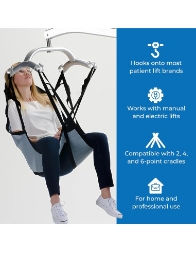 Sling U acolchado Patient Aid pequeño 61 kg soporte cabeza