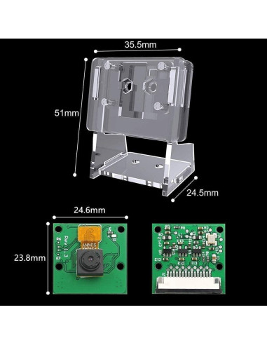 Módulo de Cámara Raspberry Pi 5MP 1080p con Soporte y Cables