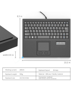 Teclado Industrial Impermeable E-SDS USB Touchpad 84ks 2
