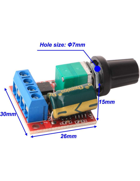 Controlador de Velocidad de Motor DC Mini Gebildet E297 5V-35V 5A Controlador de Velocidad de Motor DC Mini Gebildet E297 5V-35V 5A
