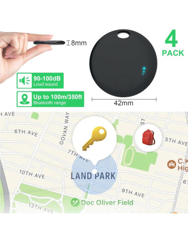 Localizador Bluetooth Fortunepro 4 Pack - Encuentra Llaves y Más