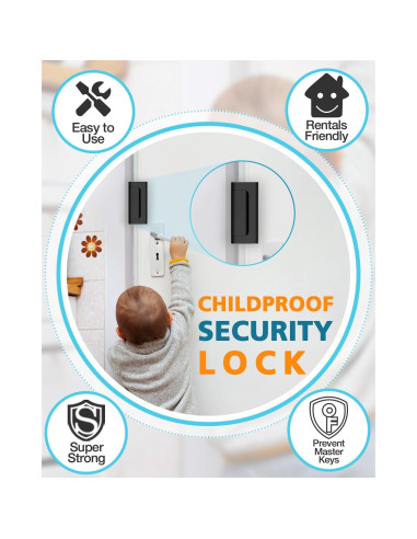 Cerradura de Seguridad WINONLY para Puertas - Refuerzo Niños 800 lbs