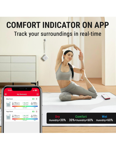 Termómetro e Higrómetro Bluetooth ThermoPro TP351, 79.25m