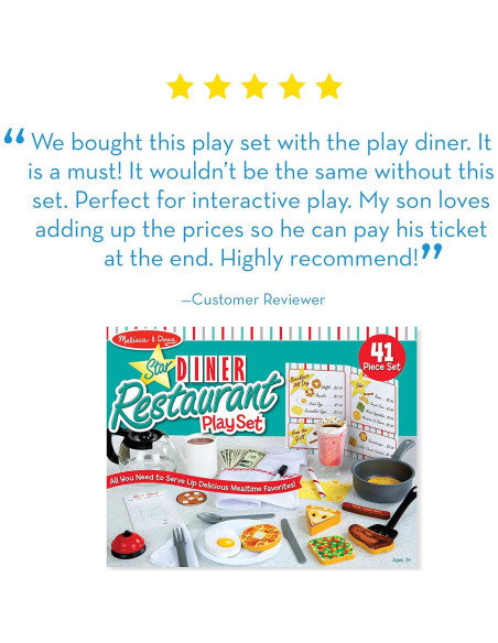 Juego de Restaurante Star Diner Melissa & Doug 41 Piezas Juego de Restaurante Star Diner Melissa & Doug 41 Piezas