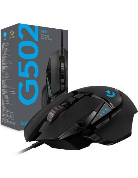 Ratón Gaming Logitech G502 HERO con Cable, 25600 DPI, RGB Ratón Gaming Logitech G502 HERO con Cable, 25600 DPI, RGB