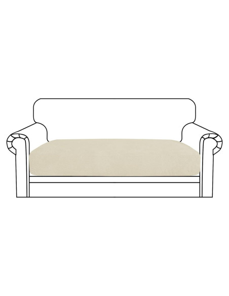Funda de Cojín Estirable YEMYHOM para Sofá 2 Plazas Beige Funda de Cojín Estirable YEMYHOM para Sofá 2 Plazas Beige