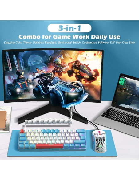 Teclado Mecánico Gaming ZIYOU LANG RK-T60 + Ratón RGB 6400DPI Teclado Mecánico Gaming ZIYOU LANG RK-T60 + Ratón RGB 6400DPI