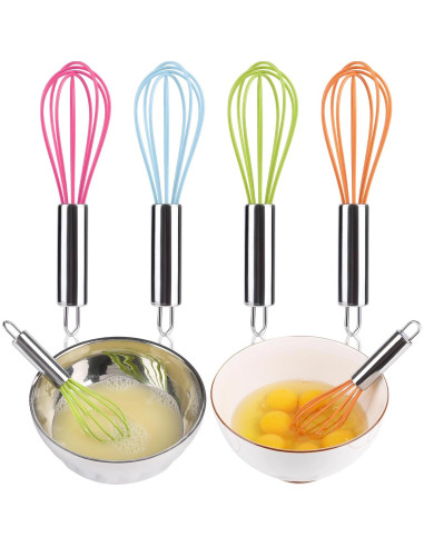 Batidores de Cocina BAEKZ Mini Silicona Acero Inoxidable 15.5cm