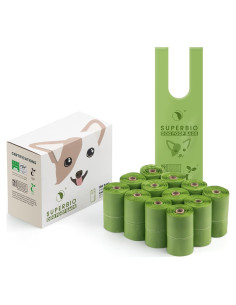 Bolsas para Excremento de Perro SUPERBIO 180 Bolsas Compostables