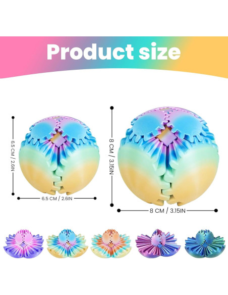 Bola de Engranaje Antiestrés 3D Caramelo 6.6 cm para Niños y Adultos Bola de Engranaje Antiestrés 3D Caramelo 6.6 cm para Niños y Adultos