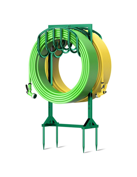 Soporte para Manguera de Jardín HOMIJIABRO 2x150 pies Metal Verde Soporte para Manguera de Jardín HOMIJIABRO 2x150 pies Metal Verde