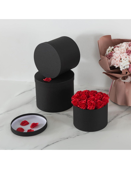 Set de 3 Cajas Redondas Soul & Lane - Cartón Negro para Flores Set de 3 Cajas Redondas Soul & Lane - Cartón Negro para Flores