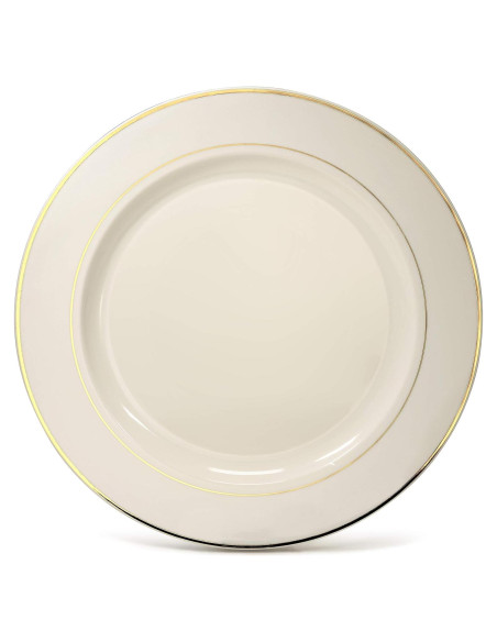 Platos Cargadores Desechables OCCASIONS 60 Piezas 30 cm Marfil Dorado Platos Cargadores Desechables OCCASIONS 60 Piezas 30 cm Marfil Dorado