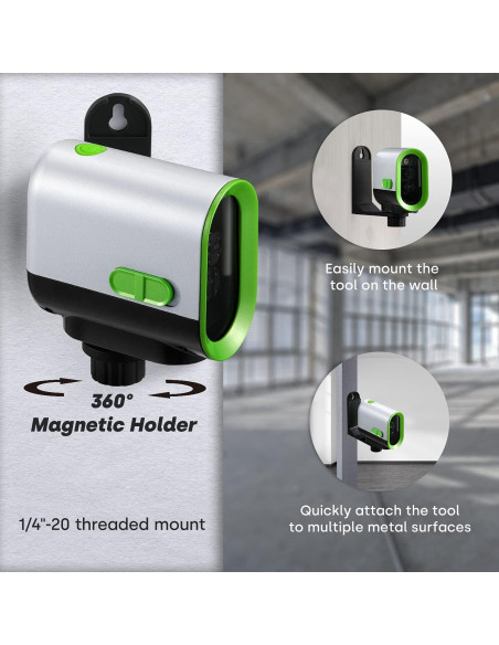 Nivel Láser Verde Enventor 50m Recargable USB Auto Nivelación Nivel Láser Verde Enventor 50m Recargable USB Auto Nivelación