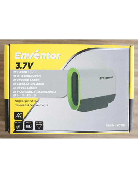 Nivel Láser Verde Enventor 50m Recargable USB Auto Nivelación Nivel Láser Verde Enventor 50m Recargable USB Auto Nivelación