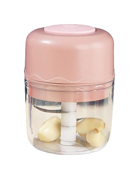 Mini Picadora Eléctrica UScarmen 250ml Rosa Cuchilla Acero Mini Picadora Eléctrica UScarmen 250ml Rosa Cuchilla Acero