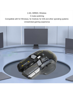 Ratón Gaming Inalámbrico Jectse con 3 Modos y 11 Luces RGB 2