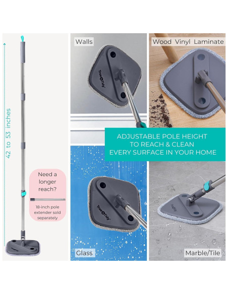 Sistema de Mopa y Cubo True & Tidy SPIN-800A 5L Doble Compartimento Sistema de Mopa y Cubo True & Tidy SPIN-800A 5L Doble Compartimento