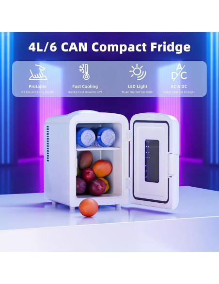 Refrigerador Mini Compacto Antarctic Star 4L Blanco LED Refrigerador Mini Compacto Antarctic Star 4L Blanco LED