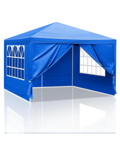 Carpa de Fiesta 3x3 m KEPOOMAN con 4 Paredes Removibles