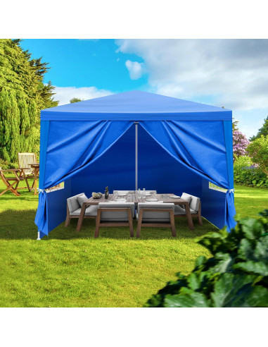 Carpa de Fiesta 3x3 m KEPOOMAN con 4 Paredes Removibles