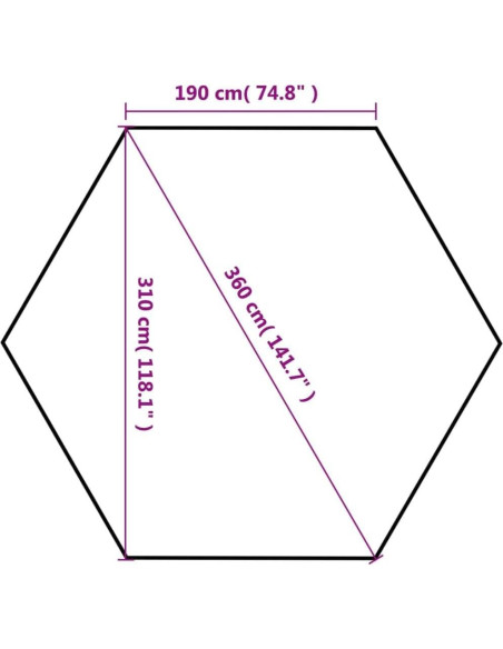 Gazebo Plegable Hexagonal GROSERY 3.6m x 3.1m Gris Gazebo Plegable Hexagonal GROSERY 3.6m x 3.1m Gris