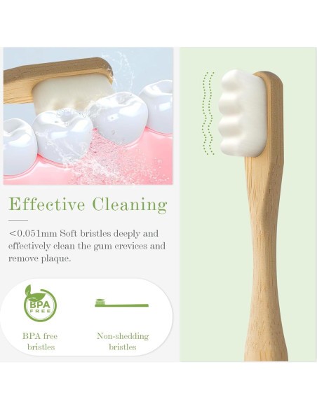 Cepillos de Dientes de Bambú Daletu Extra Suaves - Paquete de 4 Cepillos de Dientes de Bambú Daletu Extra Suaves - Paquete de 4