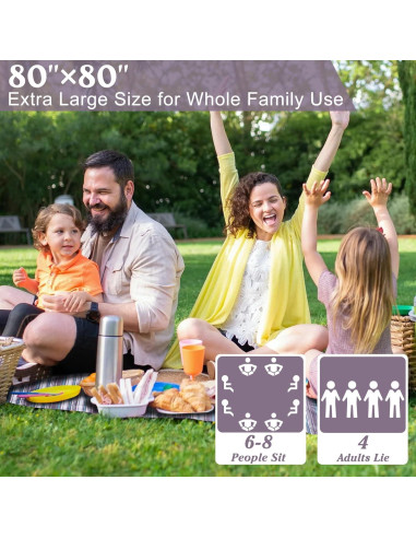 Manta de Picnic Grande ALLBFENG 203x203 cm Impermeable