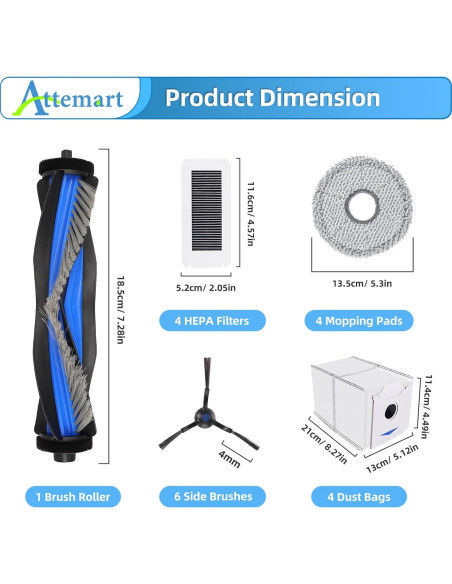 Kit de Accesorios Attemart para Ecovacs Deebot N30 Pro Omni Kit de Accesorios Attemart para Ecovacs Deebot N30 Pro Omni
